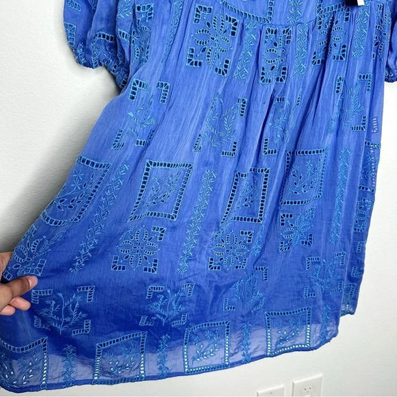 Johnny Was Blue Ella Floral Mini Dress - Picture 7 of 13